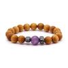 Amethyst Beaded Bracelet Cedarwood Third Eye Chakra