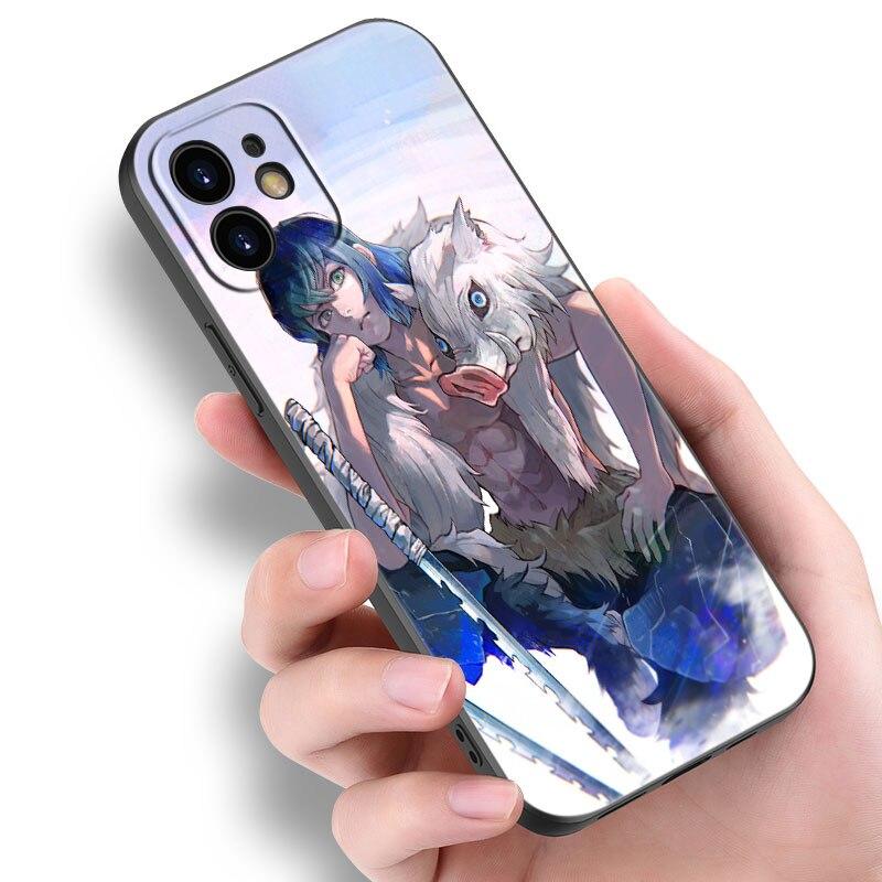 Anime Demon Slayer Inosuke Phone Case For Apple iPhone 14 13 12 Mini 11 Pro Max 7 8 XR X XS 7 8 Plus SE 2020 2022 Cover