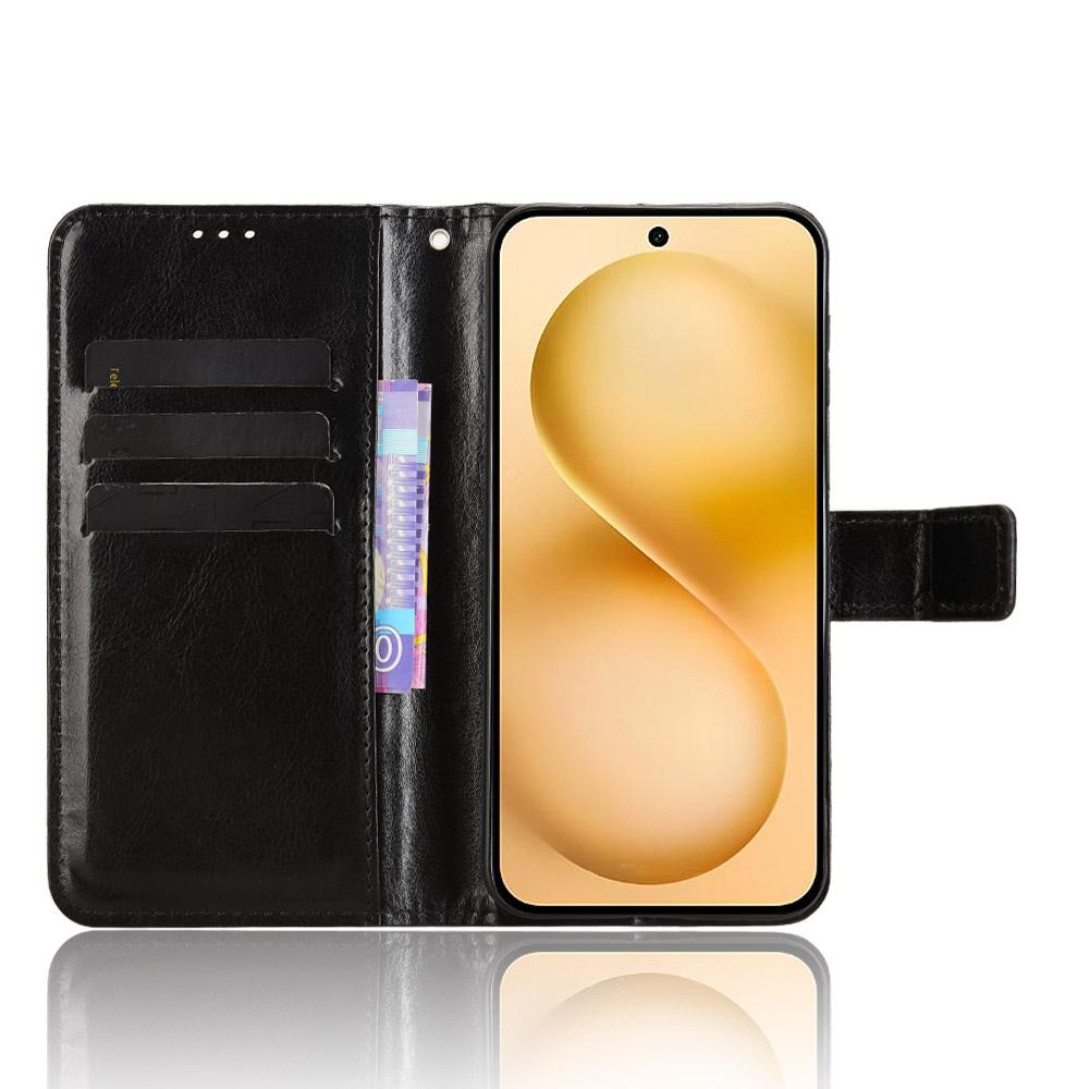 For Vivo X200 FE 5G/S30 Pro Mini 5G PU Leather Case with Strap Crazy Horse Texture Phone Wallet Cover