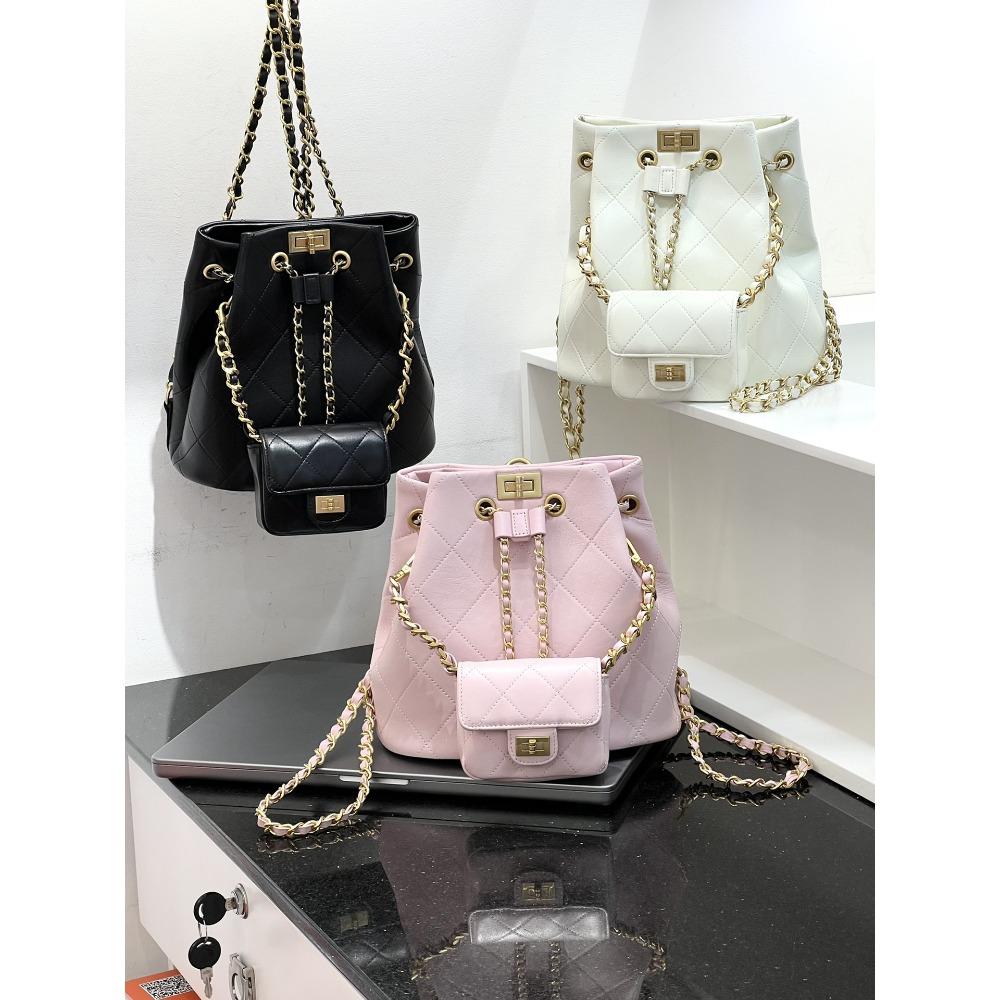 Top Layer Cowhide Canvas Double Shoulder Bag 2025 New Style High-end Sense All-match Gray Cowhide Small Fragrance Style Back Bag Canvas Bag