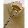 Men Fleece Lined Stand Collar Zip Up Loose Jacket