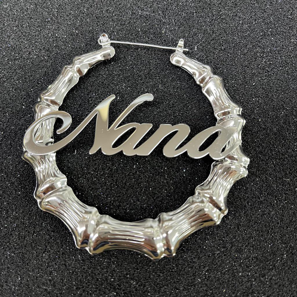 

Personalized Bamboo Joint Tassel Earrings for Women - English Letter Design 40MM