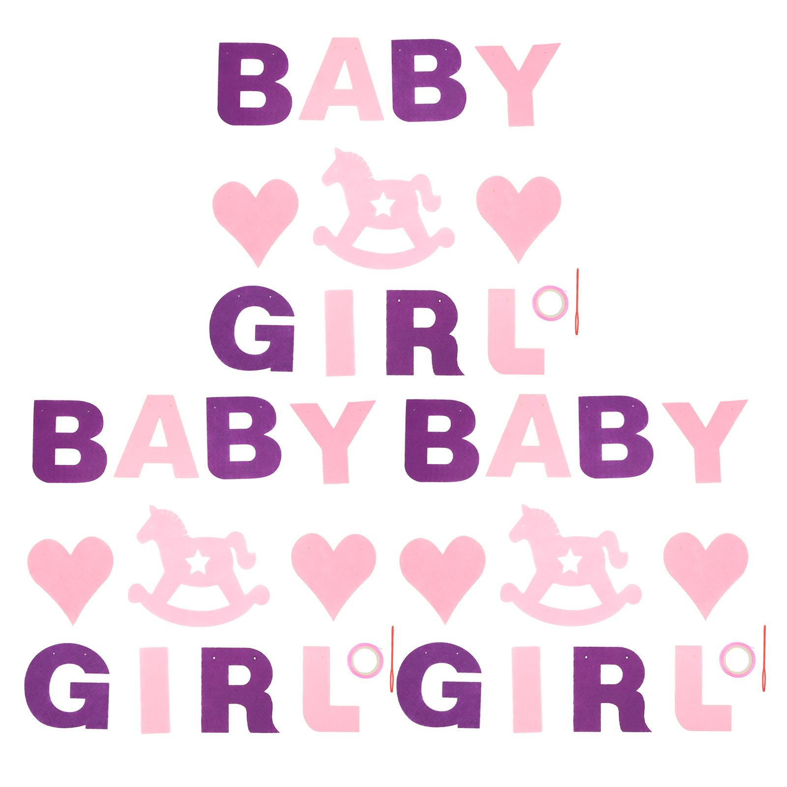 Health & Beauty Product Women's Baby Shower Banner Natural Nonwovens Hand Crafted Reusable Durable Bright Colors Baby Girl Banner