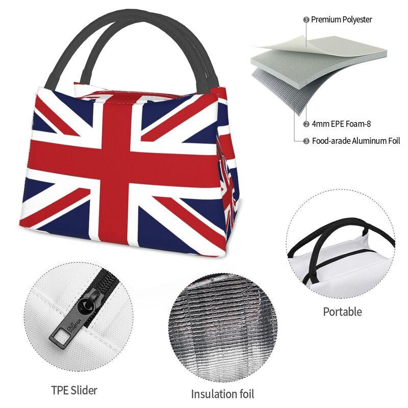 Bolsa de Almuerzo Térmica con Bandera Union Jack del Reino Unido para Trabajo Escuela Picnic Playa Reutilizable Fiambrera Térmica Bolsa Tote Bento Portátil
