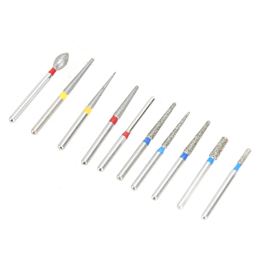 10pcs Dental Polishing Burs Drill High Speed Stainless Steel Dental Burs Drill Kit for Grinding