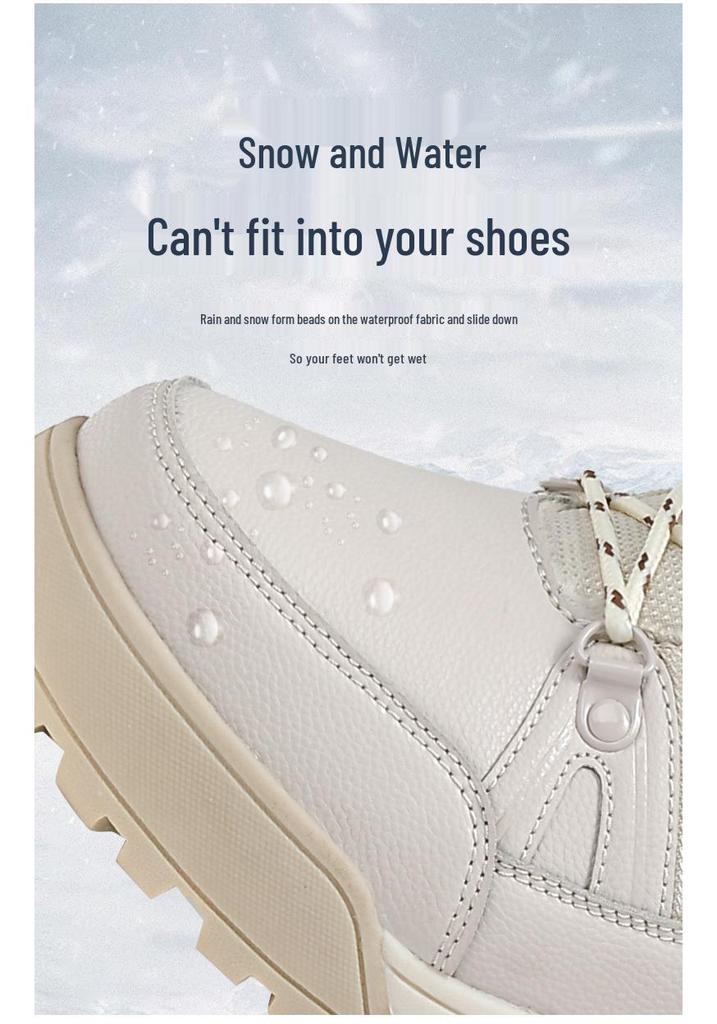 Women's Winter Mountaineering Boots - Warm, Thickened, Plus Velvet Snow Shoes for Outdoor Use.