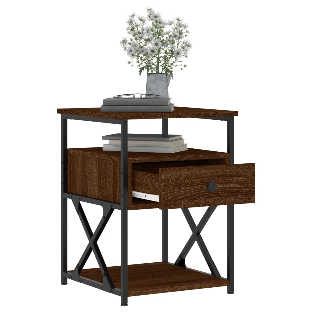 Nightstands 2 pcs Brown Oak Look 40 x 42 x 55 cm Engineered Wood