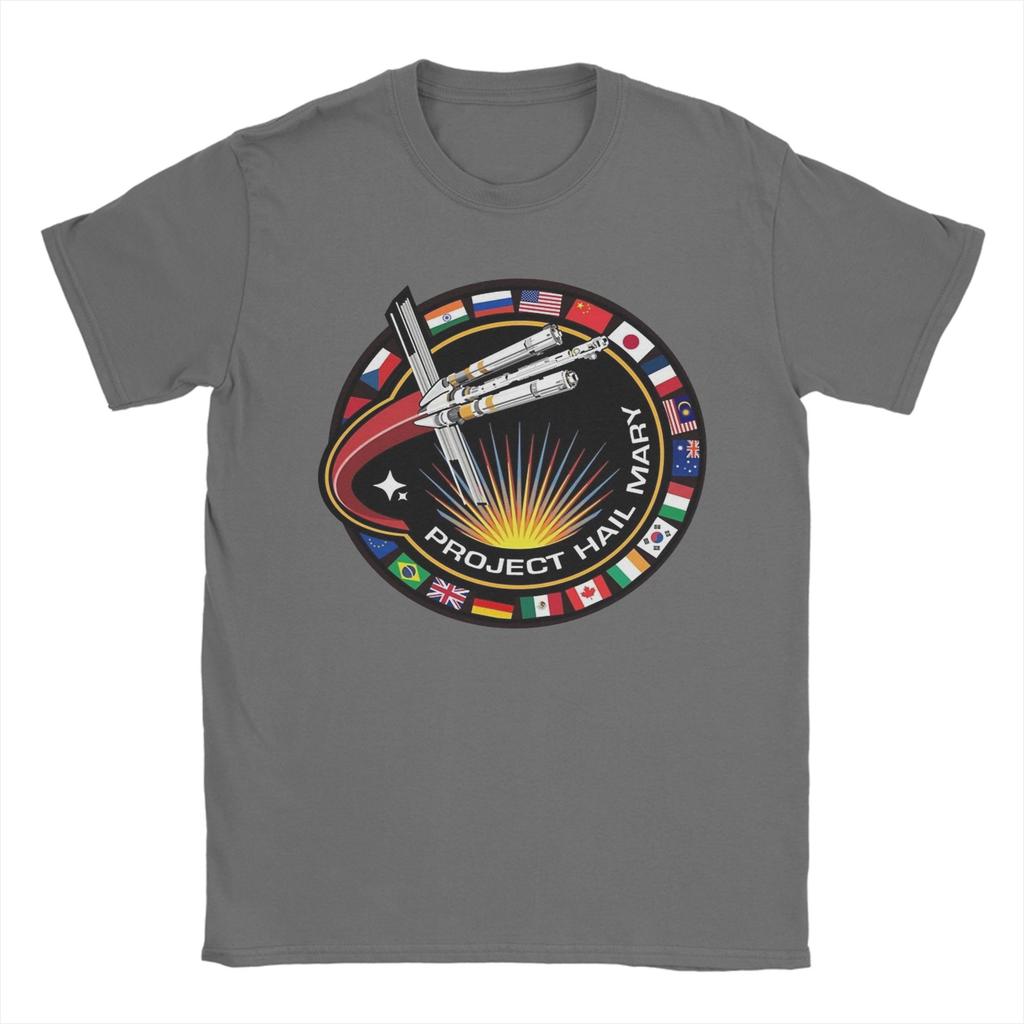 Unisex Project Hail Mary Mission Patch With Countries T Shirt 100 Cotton Clothes Vintage Short Sleeve Neck Tees Graphic TShirts