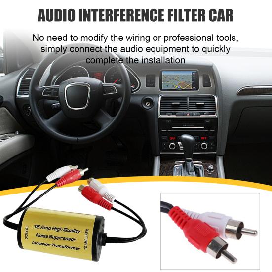 Car Audio Noise Filter Remove Engine Whine And Static Car Audio Hum Eliminator Sound Quality Enhancer for Car Stereo Systems