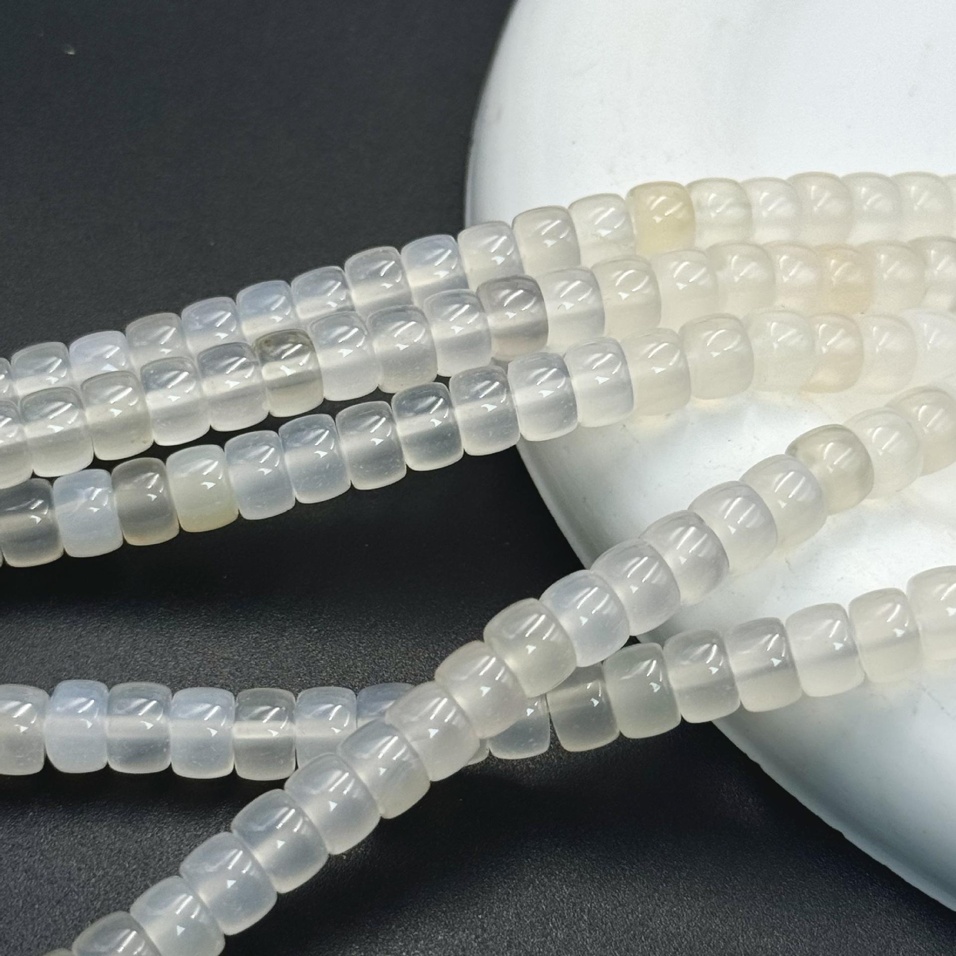 Natural Chalcedony Agate Straight-Cut Beads for DIY Bracelets  Necklaces 4x6MM (~85 beads)