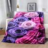 Pink Smile Face & Flower Print Flannel Blanket, Soft Cozy Warm Throw for Bed Sofa Couch, Lightweight All Season Plush Cover
