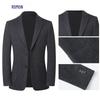 ROMON Men's Striped Wool Blend Stretch Business Casual Blazer