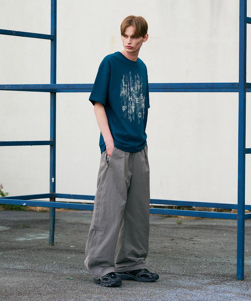 LIKE THE MOST Printed 10-Count Oversized T-Shirt_Blue Green