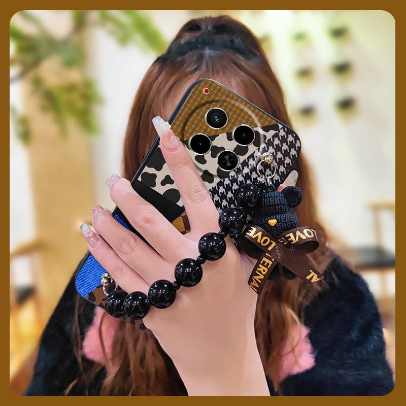 Soft Case Black Pearl Pendant Phone Case For Tecno Camon30/4G/5G/CL6/CL7 Silicone Dirt-resistant Protective Case Cartoon