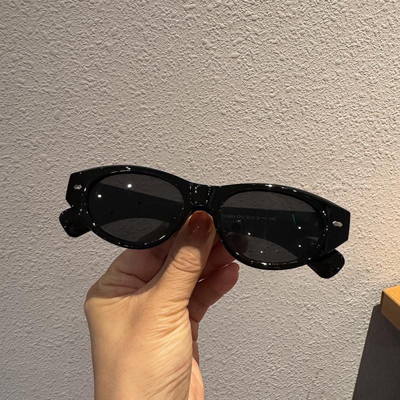 Ретро круглые солнцезащитные очки со щитком для повседневных прогулок и езды чёрный