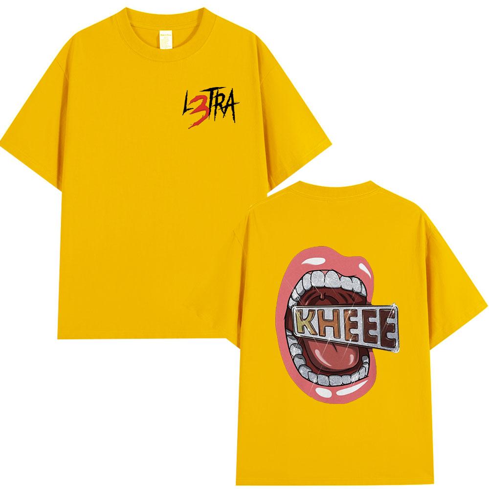 New Rapper Luar La L 100cotton Mens Shirt Hawaiian Luxury Graphic Hip Hop Tshirt Summer Y2K Short Sleeve Fashion Oversized Tee
