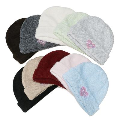 Korean Version of Winter Big Head Circumference Loose Pullover Hat Warm Cold Hat Ear Protection Cold Letter Love Knitted Hat Women's Winter