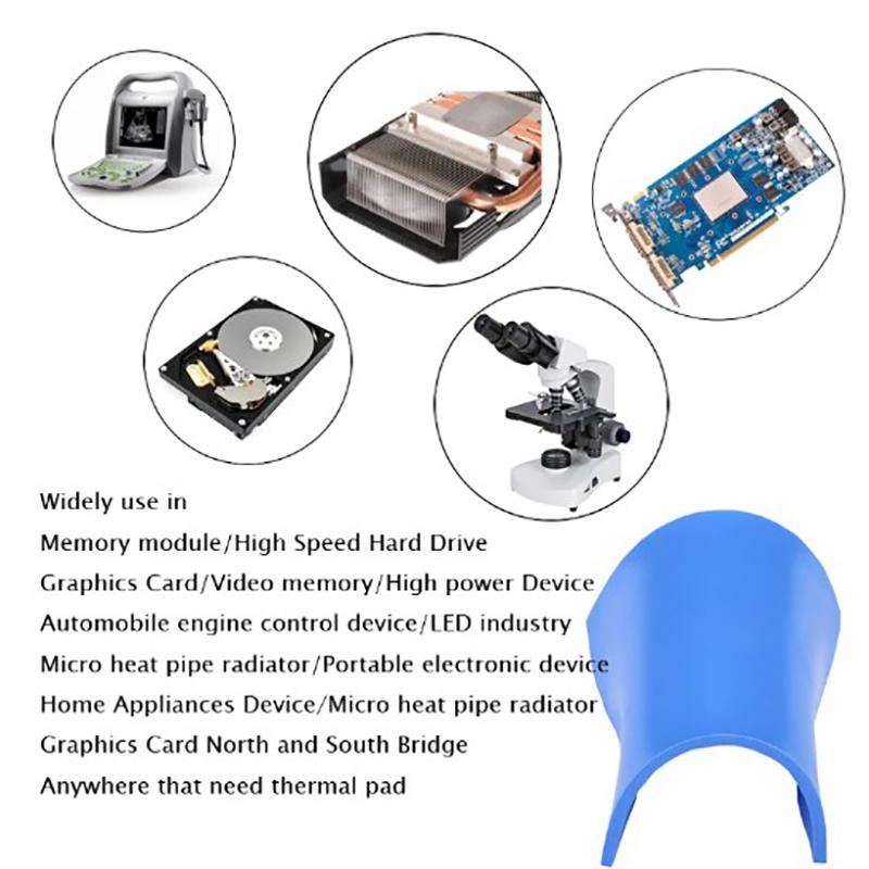 8W/12/17/20W 100X100Mm Thermal Pad Gpu Cpu Heatsink Cooling Conductive Silicone Pad