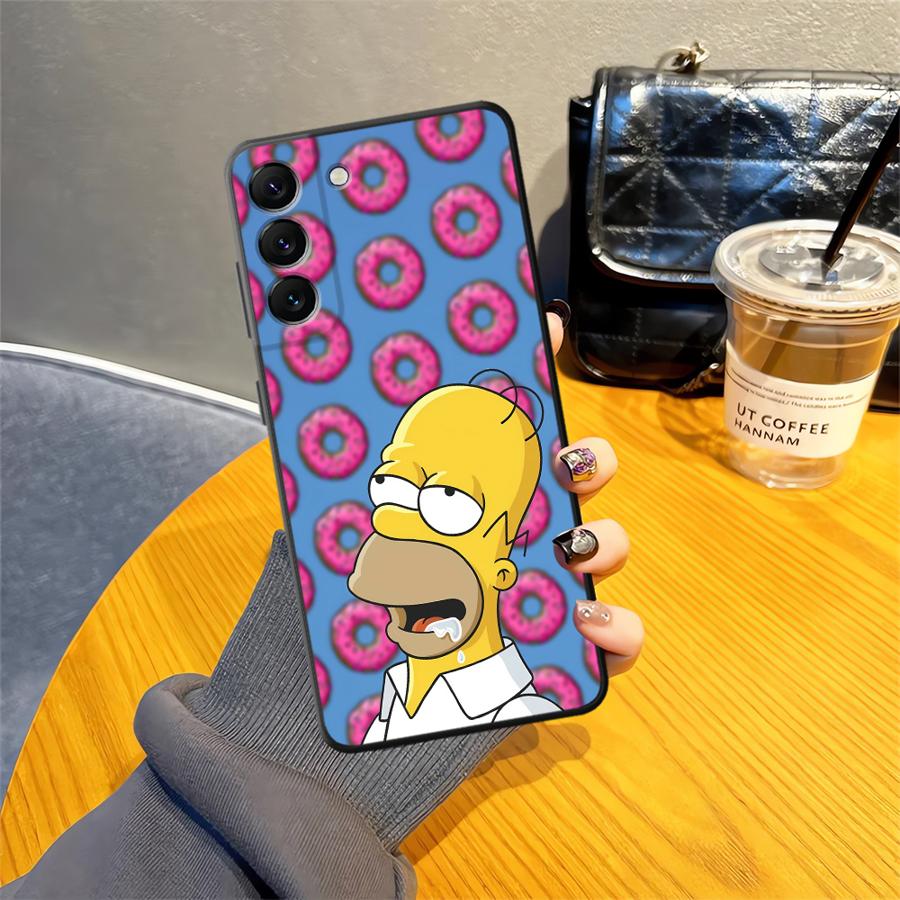 S-simpsons Pouzdro na koblihu pro Samsung Galaxy A04 A30 A40 A50 A70 A07 A03 A10 A20 A05 Note 20 Ultra 9 10 A06 A01 A02 Kryt na telefon