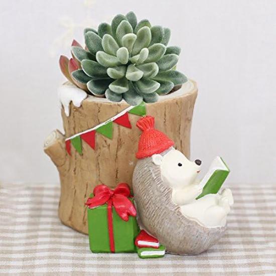 Tyoungg 4 Pack Flocked Green Artificial Succulent Cactus Plants Echeveria Unpotted Long Stem for Wreath Making Wedding Bouquet Making 3.33”Wide X