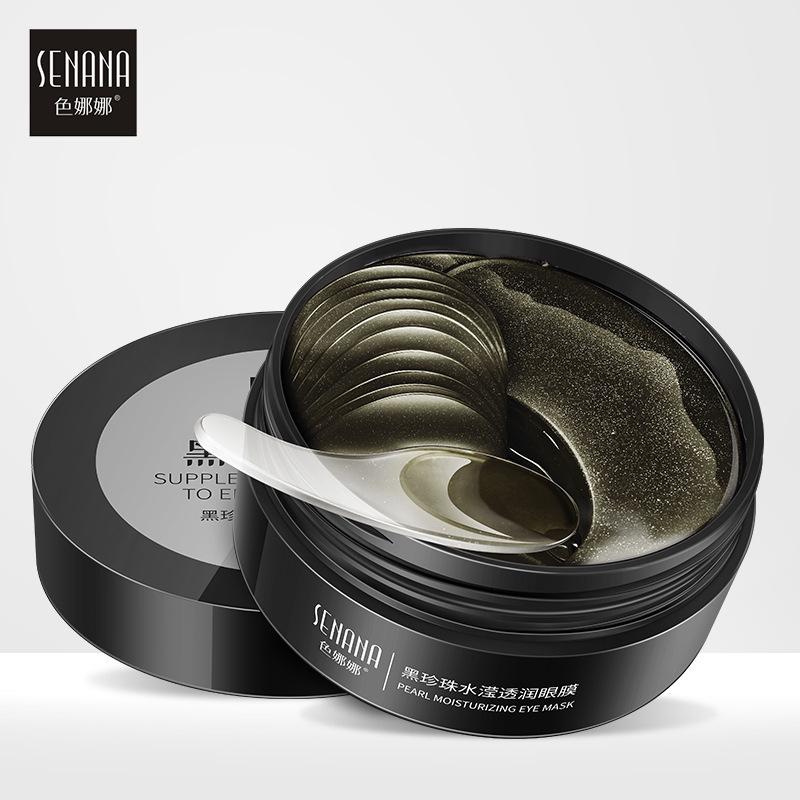 SENANA 60 Stück Kollagen-Augenmaske, Goldperlen-Algen-Augenpflege, Anti-Falten-Feuchtigkeits-Gel-Maske