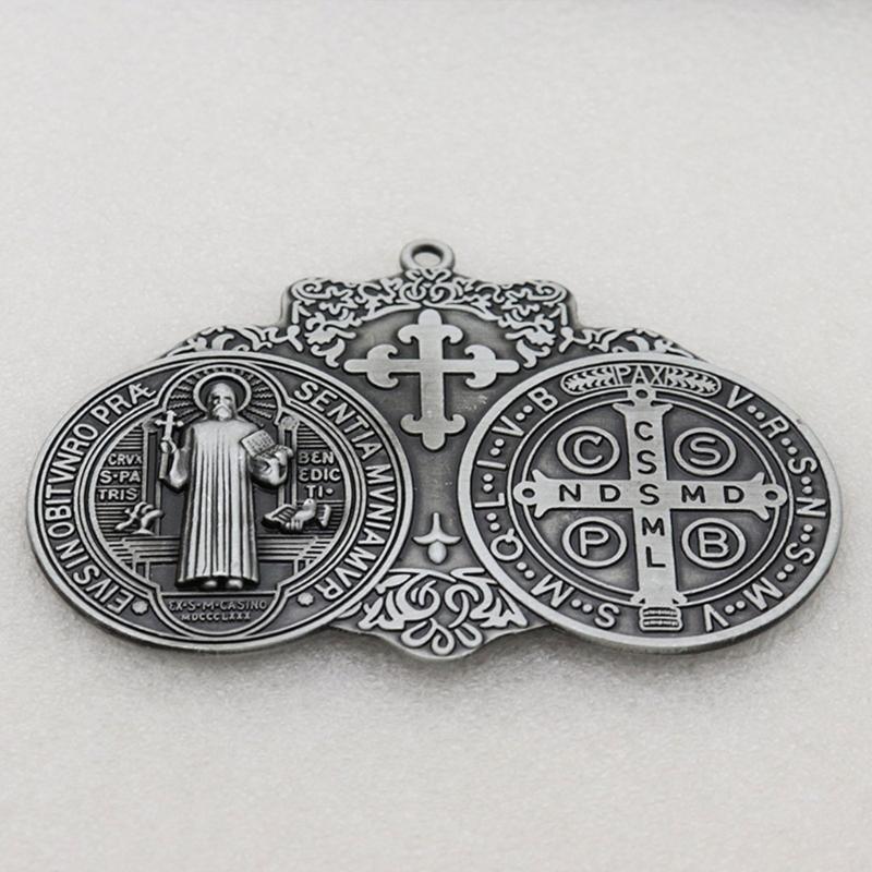 Vintage Christian Crosses Keychain Pendant Metal Antiqued Hanging Ornament Charm for Handbag Backpack Decoration