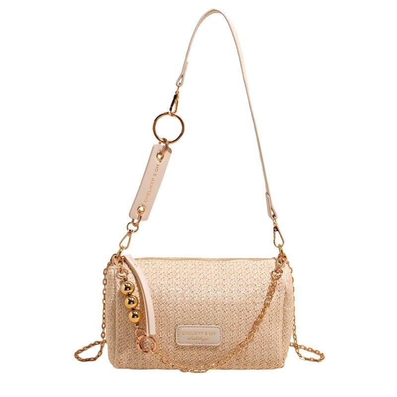 New straw bag niche pillow bag casual versatile temperament chain handbag single shoulder messenger women's bag