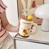 Cute Ceramic Mug with Lid Straw Cup Couple Home Cup Practical Birthday Gift for Girls