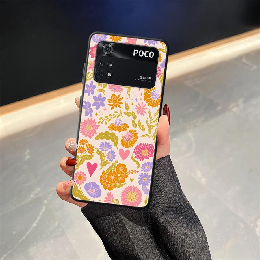 Cartoon Blume Kunst Hülle Handyhülle Case für Xiaomi Poco F8 F3 C61 X3 X4 X5 X7 Pro F1 C75 M3 M4 M7 M5 C50 C71