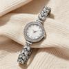 Ladies Rhinestone Bracelet Watch Luxury Quartz Watch Round Dial Elegant Wristwatch for Work Party Date