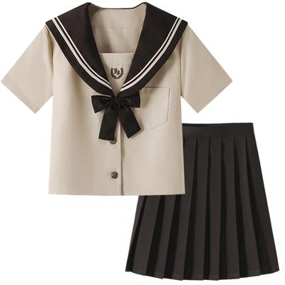 Sailor Authentic Long Short Sleeve Sailor High School Girl Bow School School JK School British High School Cultural Costume [Yi-gog] Uniform, Uniform,