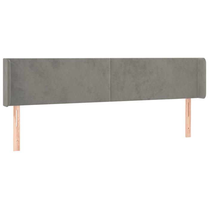 VidaXL Tête de Lit à LED Meuble de Chambre à Coucher Accessoire de Lit Double Tête de Cadre de Lit Intérieur Gris Clair 3123010