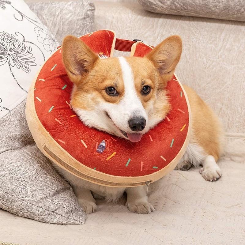 Inflatable Dog Cone Collar Soft PVC E-Collar Pets Recovery Anti-Lick Protection Size S M L XL