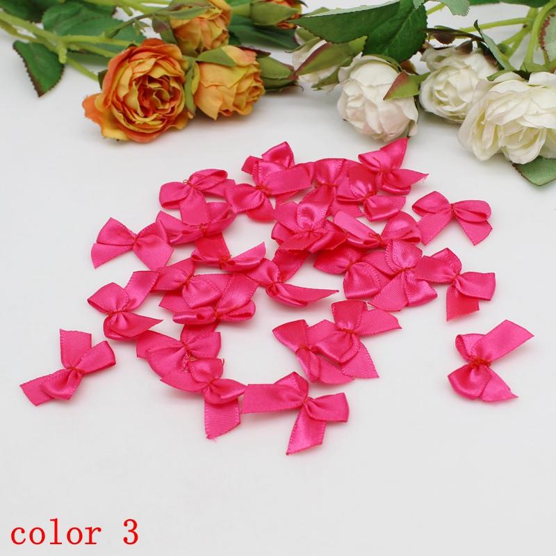 50-100Pcs/Pack 2*2.5cm Small Dacron Ribbon Bow Flower Craft Decoration Handwork DIY Party Decoration Colored Ribbon Bows