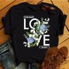 Fashion Women T Shirt Flower Printed T Shirt Casual Black Tops 90s Ladies Girl Tee Shirt Female Harajuku Graphic T -Shirt