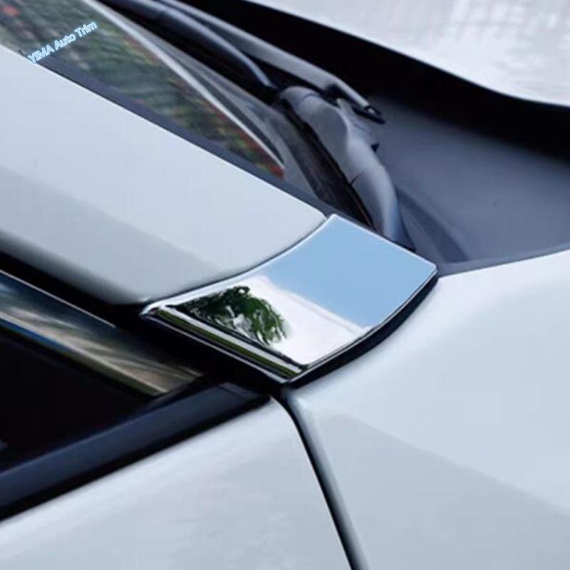 ABS Chrome / Carbon Fiber Auto Front Window Pillar A Decor Sequ Cover Trim For TOYOTA RAV4 RAV 4 XA50 - 2024 Accessories