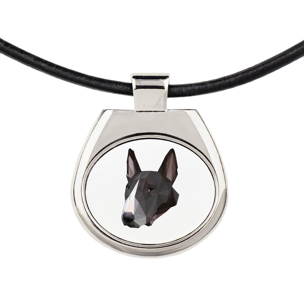 Bulterier, Bull Terrier -Naszyjnik Ze Zdjęciem I Napisem Geometryczny Marki Art-Dog