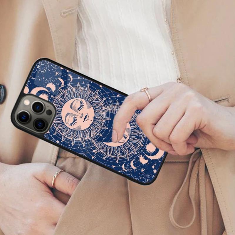 Sun Moon Face Magnetic Phone Case For APPLE iPhone 17 Air 16 14 13 12 Pro Max 15 Plus Wireless Charge With MagSafe Cover