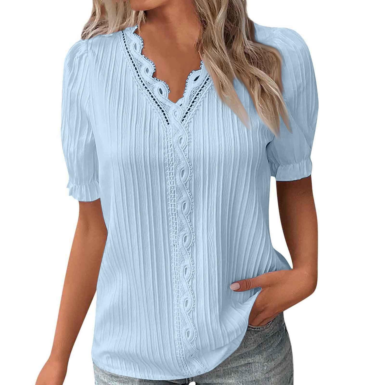 

Модные женские летние топы с короткими рукавами XL