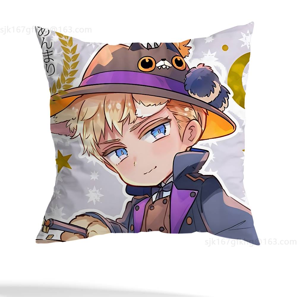 Anime H-Hetalia World Stars Pillow Case Square Double-Sided Printing Short Plush Sofa Cushion Cover Bedroom Bedside Pillow