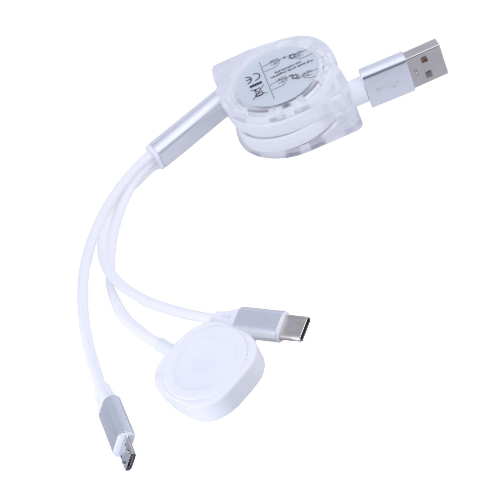 

100cm Space Saving Retractable USB to Type C Cable Charging Telescopic Cord for Cellphone Tablet Watch