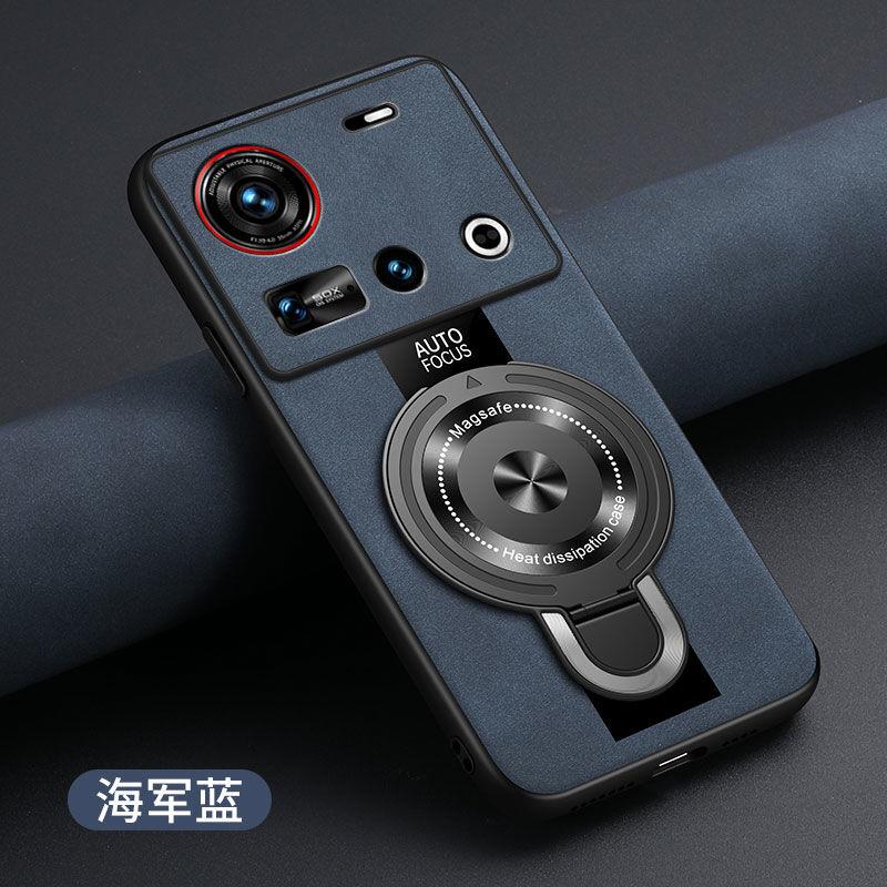 

Для nubia Z70 Ultra z50 z60 ultra z60s pro Чехол Магнитный держатель magsafe Ударопрочный чехол Силиконовый чехол из овечьей кожи Чехлы Funda z70s ultra синий