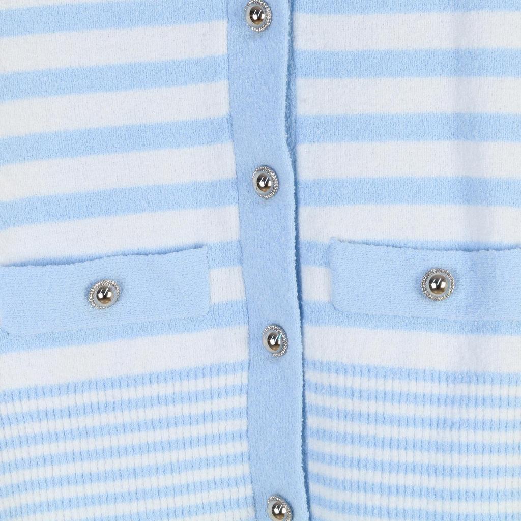 Women's Striped Color Block Knit Cardigan Set - Long-Sleeved Slim Fit Round Neck with Camisole, Perfect for Spring and Autumn