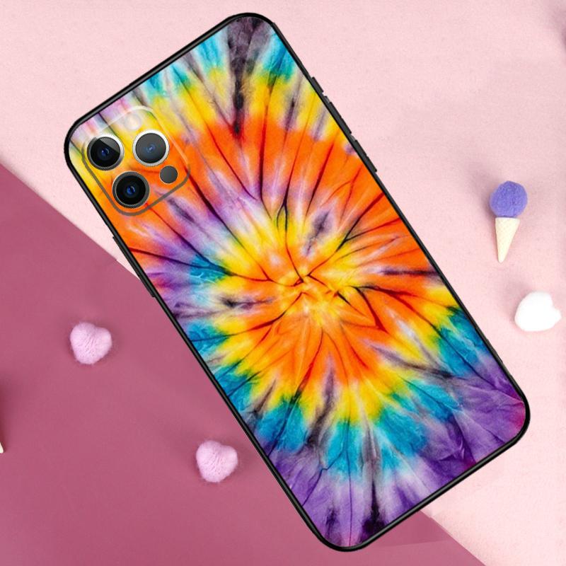 Rainbow Spiral Tie Dye Phone Case For iPhone 17 Pro Max 11 14 15 16 Pro Max Plus 13 12 Mini 16e 17 Air Back Cover
