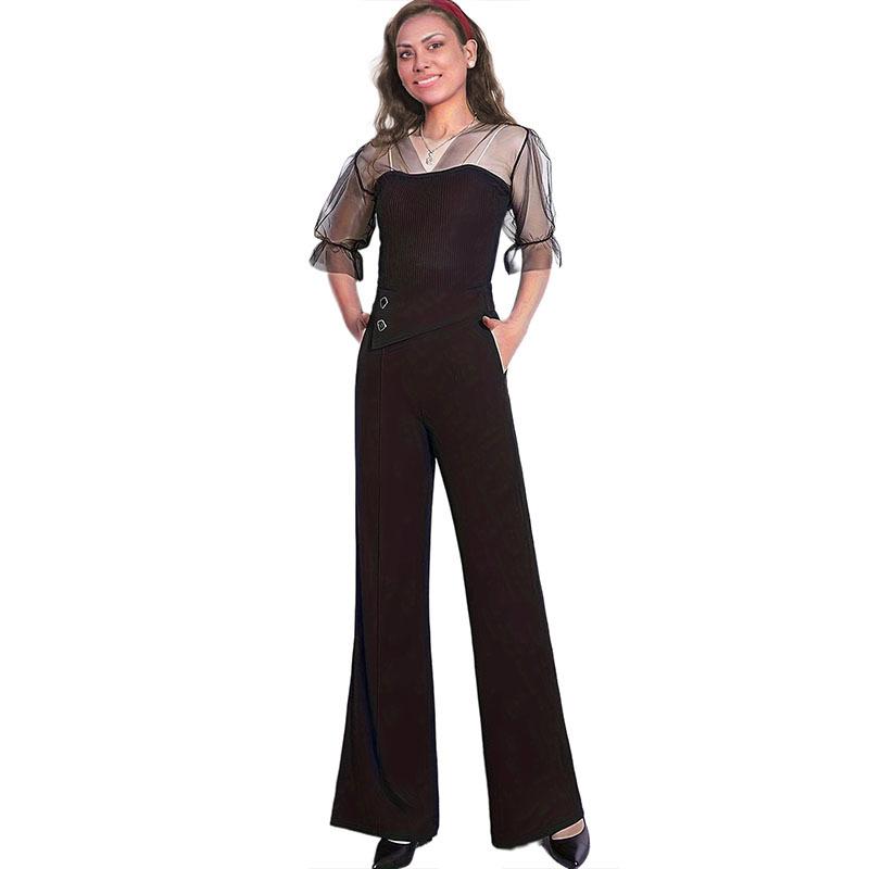 Spring and Autumn Fashion Solid Color Draped High Waist Casual Pants Women Long Pants Wide Leg Pants