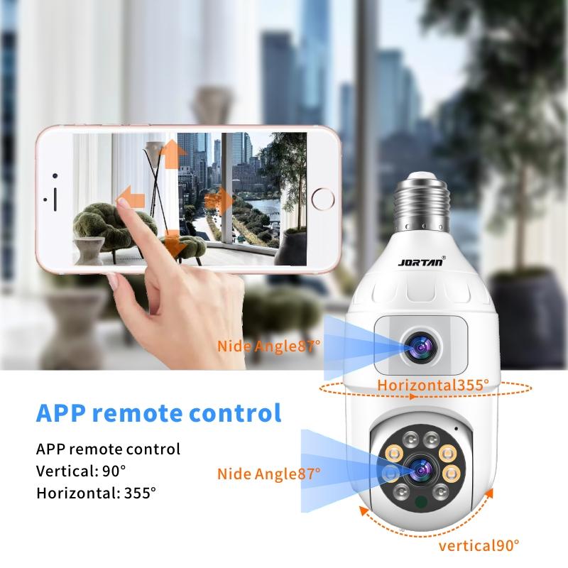 4MP Bulb E27 Dual Lens 360 Indoor Baby Surveillance Camera Home Smart Ip CCTV Night Vision Video Onvif Wifi Monitor Camera Icsee 7