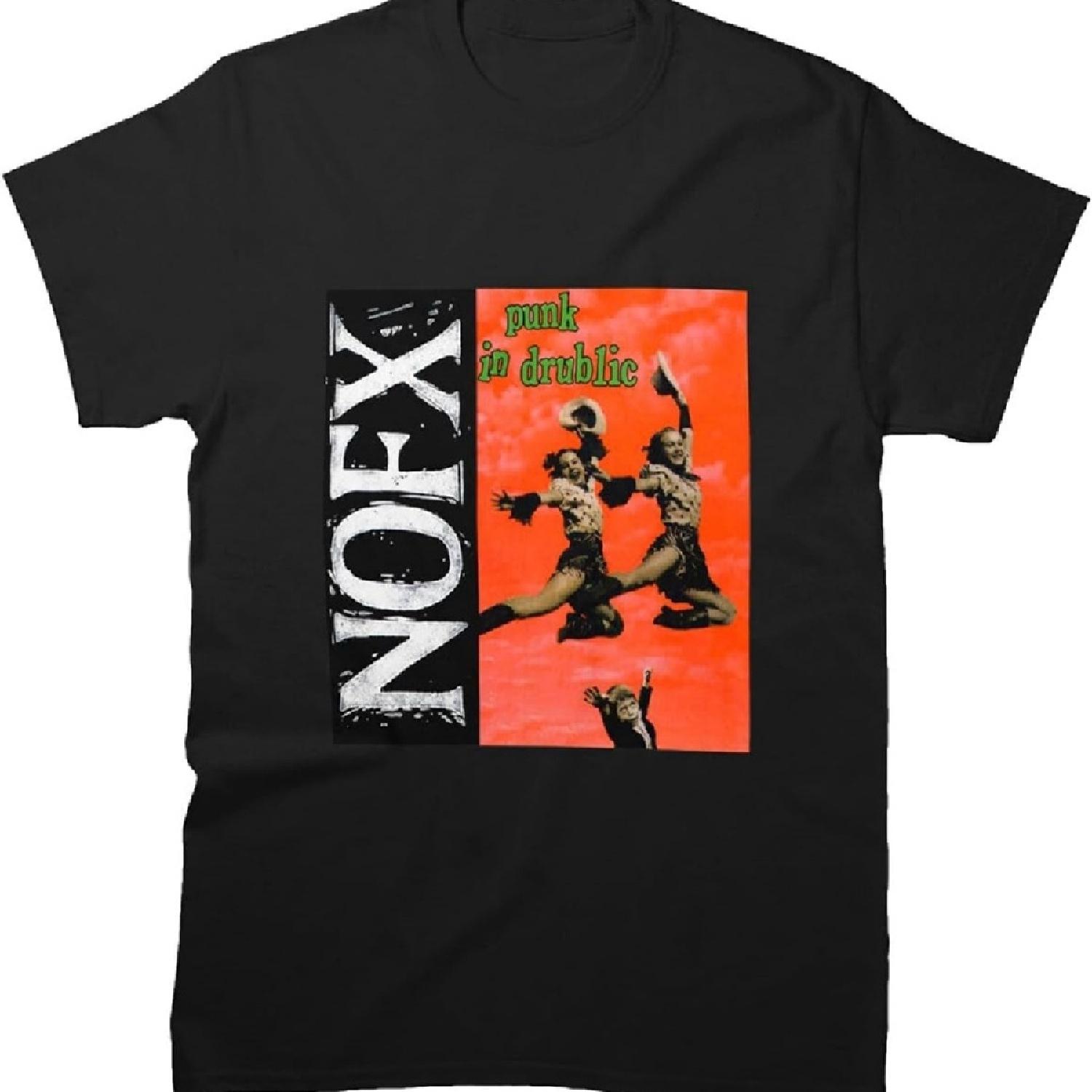

Men Women NOFX Cool Punk Tee in Outfit Drublic Graphic Cool Cotton T-Shirt Birthday Father s Day Multicolor XXXXXL чорний