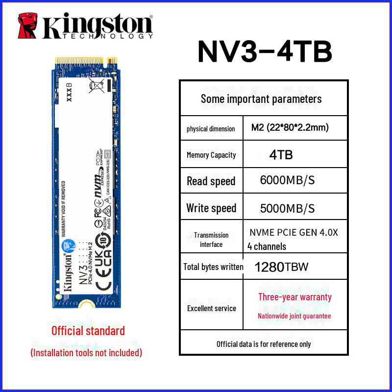 Kingston NV3 M.2 NVMe SSD: Options for 250GB, 500GB, 1TB, 2TB for Desktop & Laptop
