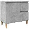3 Piece Bathroom Furniture Set Concrete Grey Engineered Wood