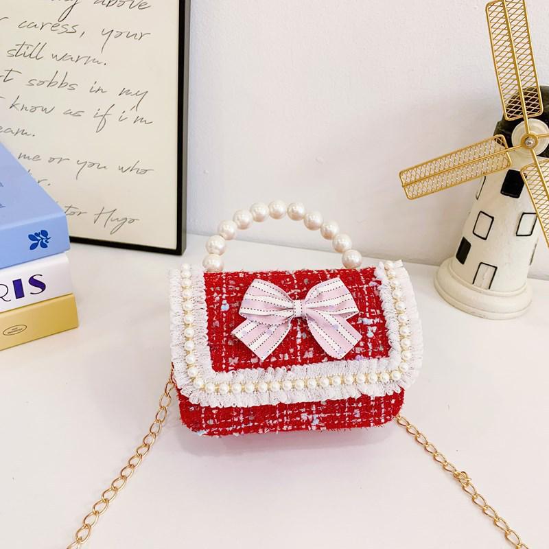 

Pearl Handbag for Little Girls - Crossbody Kindergarten Bag & Coin Purse One Size